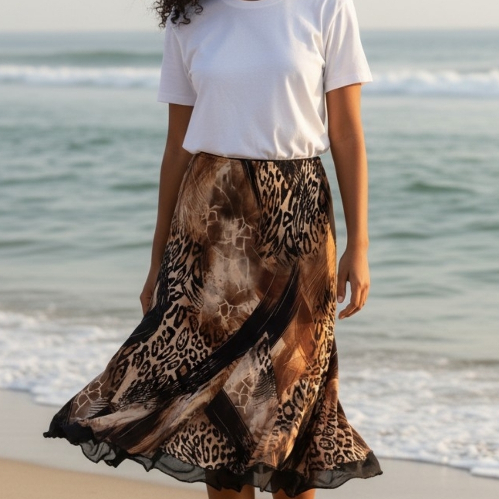 Bali Animal Print A-Line Skirt 6947